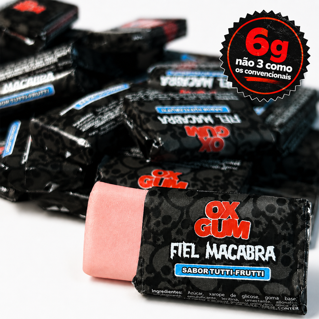 Chiclete OXGUM FIEL MACABRA com Figurinhas Colecionáveis