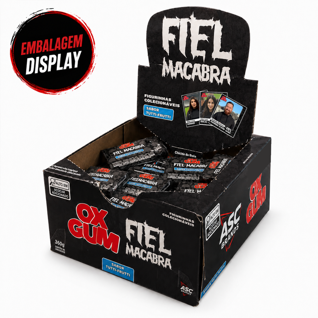 Chiclete OXGUM FIEL MACABRA com Figurinhas Colecionáveis