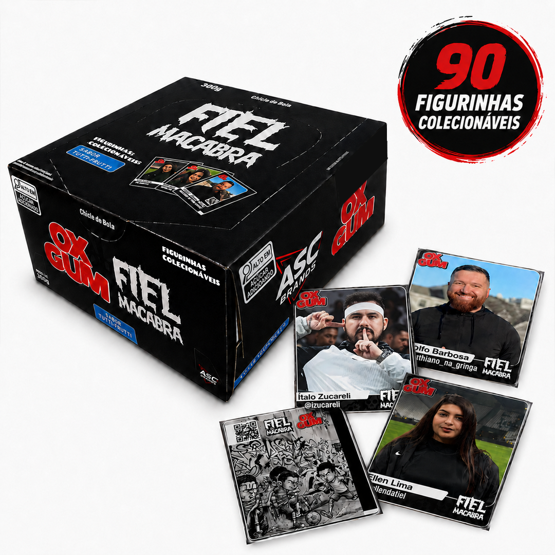Chiclete OXGUM FIEL MACABRA com Figurinhas Colecionáveis